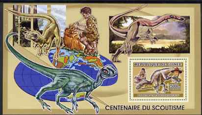 Guinea - Conakry 2006 Centenary of Scouting perf s/sheet #01 containing 1 value (Dinosaurs) unmounted mint Yv 337, stamps on , stamps on  stamps on scouts, stamps on  stamps on dinosaurs, stamps on  stamps on 