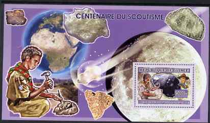 Guinea - Conakry 2006 Centenary of Scouting perf s/sheet #03 containing 1 value (Minerals) unmounted mint Yv 339, stamps on scouts, stamps on dinosaurs, stamps on minerals