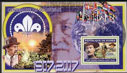 Guinea - Conakry 2006 Centenary of Scouting perf s/sheet #06 containing 1 value (Baden Powell) unmounted mint Yv 342, stamps on scouts, stamps on 