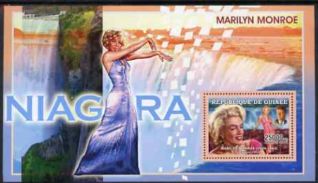 Guinea - Conakry 2006 Marilyn Monroe perf s/sheet #7 containing 1 value (Niagra) unmounted mint Yv 364, stamps on personalities, stamps on movies, stamps on films, stamps on music, stamps on marilyn, stamps on marilyn monroe, stamps on kennedy, stamps on  waterfalls
