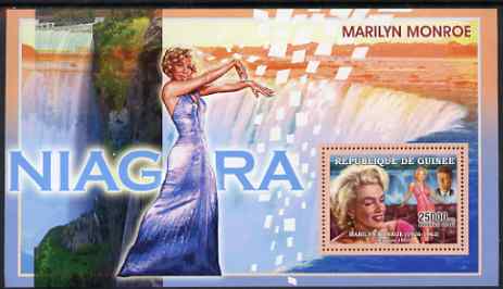 Guinea - Conakry 2006 Marilyn Monroe perf s/sheet #7 containing 1 value (Niagra) unmounted mint Yv 364, stamps on , stamps on  stamps on personalities, stamps on  stamps on movies, stamps on  stamps on films, stamps on  stamps on music, stamps on  stamps on marilyn, stamps on  stamps on marilyn monroe, stamps on  stamps on kennedy, stamps on  stamps on  waterfalls