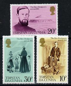 Tristan da Cunha 1981 Cent of Rev Edwin Dodgson's Arrival set of 3 unmounted mint SG 300-302, stamps on , stamps on  stamps on religion, stamps on  stamps on maths