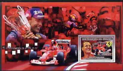 Guinea - Conakry 2006 Michael Schumacher - F1 Champion perf s/sheet #3 containing 1 value (Fernando Alonso) unmounted mint Yv 369, stamps on personalities, stamps on sport, stamps on formula 1, stamps on  f1 , stamps on cars, stamps on ferrari