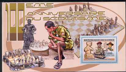 Guinea - Conakry 2006 Centenary of Scouting perf s/sheet #09 containing 1 value (Chess) unmounted mint Yv 372, stamps on scouts, stamps on chess