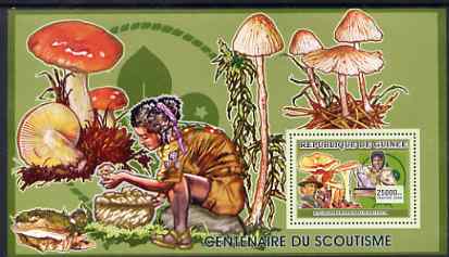 Guinea - Conakry 2006 Centenary of Scouting perf s/sheet #10 containing 1 value (Fungi) unmounted mint Yv 376, stamps on , stamps on  stamps on scouts, stamps on  stamps on fungi