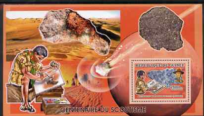 Guinea - Conakry 2006 Centenary of Scouting perf s/sheet #12 containing 1 value (Minerals) unmounted mint Yv 378, stamps on , stamps on  stamps on scouts, stamps on  stamps on minerals