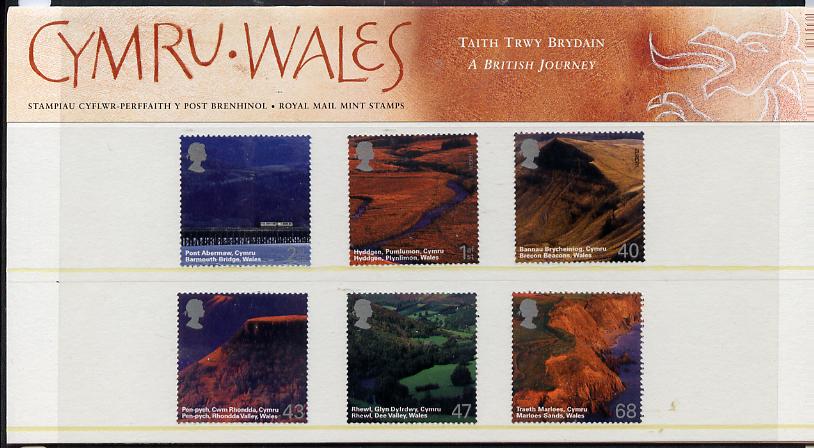 Great Britain 2004 A British Journey - Wales set of 6 in official presentation pack unmounted mint SG 2466-71, stamps on , stamps on  stamps on tourism, stamps on  stamps on bridges