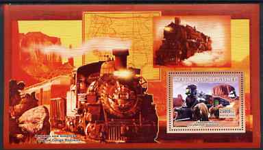 Guinea - Conakry 2006 Steam Trains - Modele No. 107 large perf s/sheet containing 1 value unmounted mint, stamps on , stamps on  stamps on railways