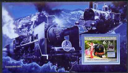 Guinea - Conakry 2006 Steam Trains - Modele 241-A-65 large perf s/sheet containing 1 value unmounted mint, stamps on railways