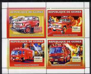 Guinea - Conakry 2006 Japanese Fire Engines perf sheetlet containing 4 values unmounted mint, stamps on fire