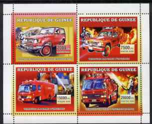 Guinea - Conakry 2006 Japanese Fire Engines perf sheetlet containing 4 values unmounted mint, stamps on , stamps on  stamps on fire