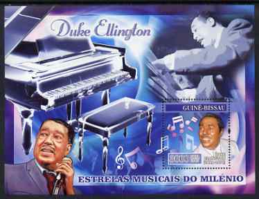 Guinea - Bissau 2007 Music Stars perf s/sheet containing 1 value (Duke Ellington) unmounted mint, Yv 344, stamps on , stamps on  stamps on personalities, stamps on  stamps on music, stamps on  stamps on jazz, stamps on  stamps on masonics, stamps on  stamps on masonry