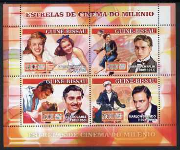 Guinea - Bissau 2007 Cinema Stars perf sheetlet containing 4 values (Marilyn, Chaplin, C Gable & Brando) unmounted mint, Yv 2334-37, stamps on personalities, stamps on cinema, stamps on movies, stamps on films, stamps on marilyn monroe, stamps on chaplin, stamps on gable, stamps on brando