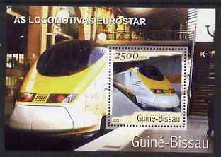 Guinea - Bissau 2001 Locomotives - Eurostar perf s/sheet containing 1 value unmounted mint Mi Bl 362, stamps on , stamps on  stamps on railways