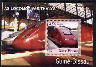 Guinea - Bissau 2001 Locomotives - Thailys perf s/sheet containing 1 value unmounted mint Mi Bl 364, stamps on , stamps on  stamps on railways