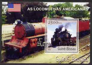 Guinea - Bissau 2001 Locomotives - American perf s/sheet containing 1 value unmounted mint Mi Bl 356, stamps on , stamps on  stamps on railways