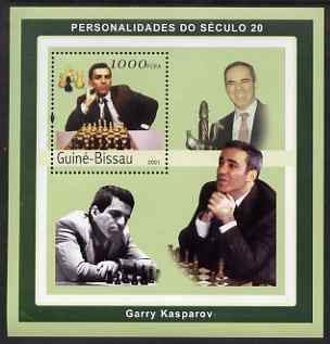 Guinea - Bissau 2001 Garry Kasparov perf s/sheet containing 1 value unmounted mint Mi 1961, stamps on , stamps on  stamps on personalities, stamps on  stamps on chess