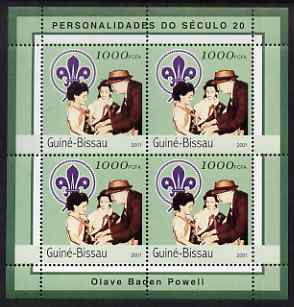 Guinea - Bissau 2001 Olave Baden Powell perf sheetlet containing 4 values unmounted mint Mi 1957, stamps on , stamps on  stamps on personalities, stamps on  stamps on scouts, stamps on  stamps on women