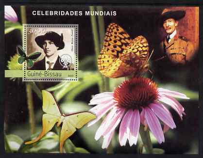 Guinea - Bissau 2003 Celebrites #1 perf s/sheet containing 1 value (Olave Baden Powell) unmounted mint Mi BL422, stamps on personalities, stamps on scouts, stamps on women, stamps on butterflies, stamps on flowers