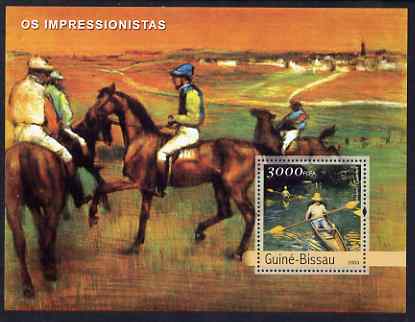 Guinea - Bissau 2003 Impressionist Paintings #1 perf s/sheet containing 1 value (Courbet) unmounted mint Mi BL413, stamps on , stamps on  stamps on arts, stamps on  stamps on courbet, stamps on  stamps on horses