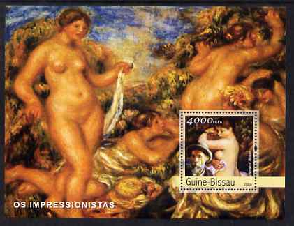 Guinea - Bissau 2003 Impressionist Paintings #1 perf s/sheet containing 1 value (Renoir) unmounted mint Mi BL415, stamps on , stamps on  stamps on arts, stamps on  stamps on renoir, stamps on  stamps on nudes