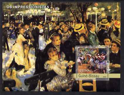 Guinea - Bissau 2003 Impressionist Paintings #2 perf s/sheet containing 1 value (Degas) unmounted mint Mi BL414, stamps on , stamps on  stamps on arts, stamps on  stamps on degas, stamps on  stamps on dancing, stamps on  stamps on dancers