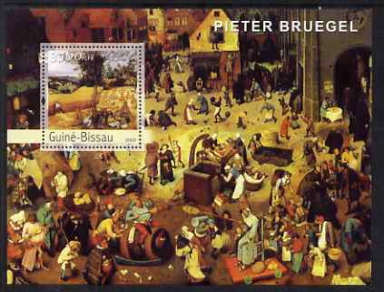 Guinea - Bissau 2003 Paintings by Bruegel perf s/sheet containing 1 value unmounted mint Mi BL438, stamps on , stamps on  stamps on arts, stamps on  stamps on bruegel