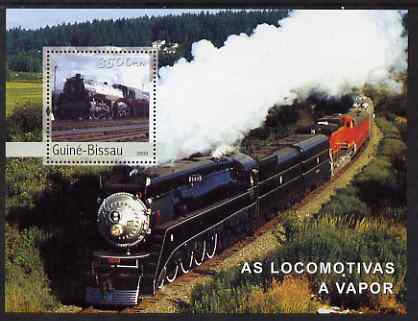 Guinea - Bissau 2003 Steam Engines perf s/sheet containing 1 value unmounted mint Mi BL433, stamps on , stamps on  stamps on railways