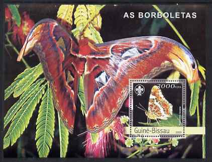 Guinea - Bissau 2003 Butterflies perf s/sheet containing 1 value with Scout Logo unmounted mint Mi BL429, stamps on , stamps on  stamps on butterflies, stamps on  stamps on scouts