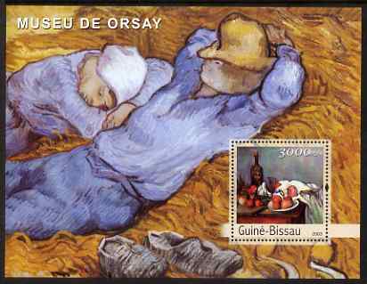 Guinea - Bissau 2003 The Orsay Museum perf s/sheet containing 1 value (Cezanne & Van Gogh) unmounted mint Mi BL409, stamps on , stamps on  stamps on arts, stamps on  stamps on museums, stamps on  stamps on van gogh, stamps on  stamps on cezanne