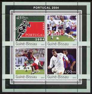 Guinea - Bissau 2003 Euro 2004 Football Championship perf sheetlet containing 4 values unmounted mint Mi 2082-85, stamps on , stamps on  stamps on football