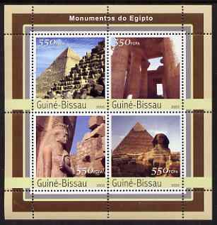 Guinea - Bissau 2003 Monuments of Egypt #2 perf sheetlet containing 4 values unmounted mint Mi 2126-29, stamps on , stamps on  stamps on tourism, stamps on  stamps on buildings, stamps on  stamps on egyptology, stamps on  stamps on pyramids