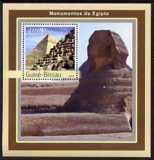 Guinea - Bissau 2003 Monuments of Egypt #2 perf s/sheet containing 1 value unmounted mint Mi BL396, stamps on , stamps on  stamps on tourism, stamps on  stamps on buildings, stamps on  stamps on egyptology, stamps on  stamps on pyramids