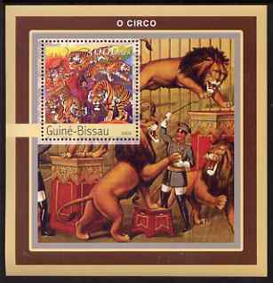 Guinea - Bissau 2003 Circus perf s/sheet containing 1 value unmounted mint Mi BL386, stamps on circus, stamps on lions, stamps on tigers, stamps on horses