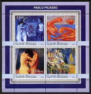 Guinea - Bissau 2003 Nude Paintings by Picasso perf sheetlet containing 4 values unmounted mint Mi 2105-08, stamps on , stamps on  stamps on personalities, stamps on  stamps on arts, stamps on  stamps on picasso, stamps on  stamps on nudes