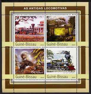 Guinea - Bissau 2003 Steam Locomotives #2 perf sheetlet containing 4 values unmounted mint Mi 2144-47, stamps on , stamps on  stamps on railways