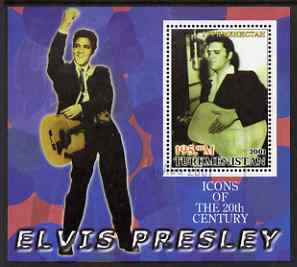 Turkmenistan 2001 Icons of the 20th Century - Elvis Presley perf s/sheet #2 fine cto used , stamps on , stamps on  stamps on personalities, stamps on  stamps on elvis, stamps on  stamps on music, stamps on  stamps on films, stamps on  stamps on cinema, stamps on  stamps on films, stamps on  stamps on movies