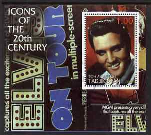 Tadjikistan 2001 Icons of the 20th Century - Elvis Presley perf s/sheet #2 fine cto used , stamps on , stamps on  stamps on personalities, stamps on  stamps on elvis, stamps on  stamps on music, stamps on  stamps on films, stamps on  stamps on cinema, stamps on  stamps on films, stamps on  stamps on movies