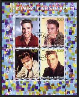 Congo 2007 Elvis Presley perf s/sheet #2 fine cto used , stamps on , stamps on  stamps on personalities, stamps on  stamps on elvis, stamps on  stamps on music, stamps on  stamps on films, stamps on  stamps on cinema, stamps on  stamps on films, stamps on  stamps on movies