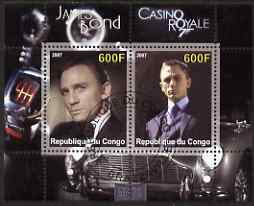 Congo 2007 James Bond - Casino Royale perf s/sheet #2 fine cto used , stamps on , stamps on  stamps on films, stamps on  stamps on cinema, stamps on  stamps on  spy , stamps on  stamps on movies, stamps on  stamps on aston martin, stamps on  stamps on 