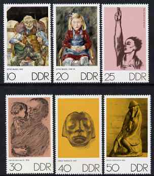 Germany - East 1970 The Art of Otto Nagel, Kathe Kolwitz & Ernst Barlach perf set of 6 unmounted mint, SG E1328-33, stamps on , stamps on  stamps on arts, stamps on  stamps on music