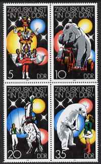 Germany - East 1978 The Circus perf set of 4 values unmounted mint, SG E2074-77, stamps on , stamps on  stamps on circus, stamps on  stamps on elephants, stamps on  stamps on horses, stamps on  stamps on bears