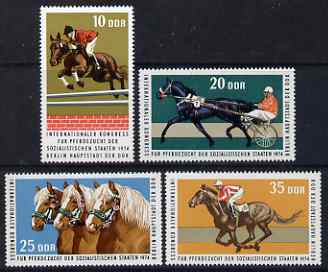 Germany - East 1974 International Horse-Breeders Congress perf set of 4 values unmounted mint, SG E1685-88, stamps on , stamps on  stamps on horses, stamps on  stamps on show jumping, stamps on  stamps on horse racing, stamps on  stamps on 