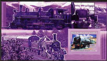 Guinea - Conakry 2006 Steam Trains - Mikado large imperf s/sheet containing 1 value unmounted mint, stamps on railways