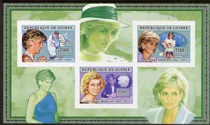 Guinea - Conakry 2006 Princess Diana imperf sheetlet #3 containing 3 values unmounted mint Yv 2715-17, stamps on , stamps on  stamps on royalty, stamps on  stamps on diana, stamps on  stamps on teresa