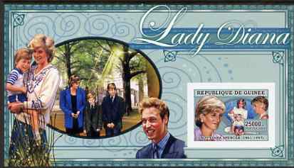 Guinea - Conakry 2006 Princess Diana imperf s/sheet #08 containing 1 value (with Princes) unmounted mint Yv 350, stamps on royalty, stamps on diana, stamps on 