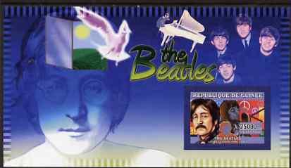 Guinea - Conakry 2006 The Beatles imperf s/sheet #2 containing 1 value (John Lennon) unmounted mint Yv 356, stamps on personalities, stamps on music, stamps on pops, stamps on beatles