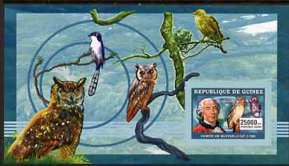 Guinea - Conakry 2006 Ornithologusts (Birds) imperf s/sheet #3 containing 1 value (Buffon) unmounted mint Yv 363, stamps on personalities, stamps on birds, stamps on birds of prey, stamps on owls