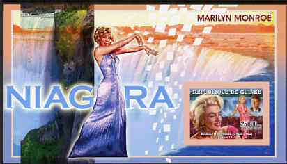 Guinea - Conakry 2006 Marilyn Monroe imperf s/sheet #7 containing 1 value (Niagra) unmounted mint Yv 364, stamps on personalities, stamps on movies, stamps on films, stamps on music, stamps on marilyn, stamps on marilyn monroe, stamps on kennedy, stamps on  waterfalls