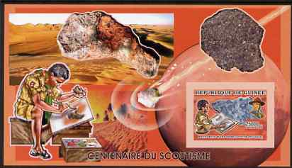 Guinea - Conakry 2006 Centenary of Scouting imperf s/sheet #12 containing 1 value (Minerals) unmounted mint Yv 378, stamps on , stamps on  stamps on scouts, stamps on  stamps on minerals